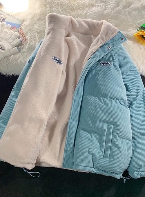 양면 후리스 양털 자켓 점퍼 + 골지 집업 가을 겨울 루즈핏 아우터