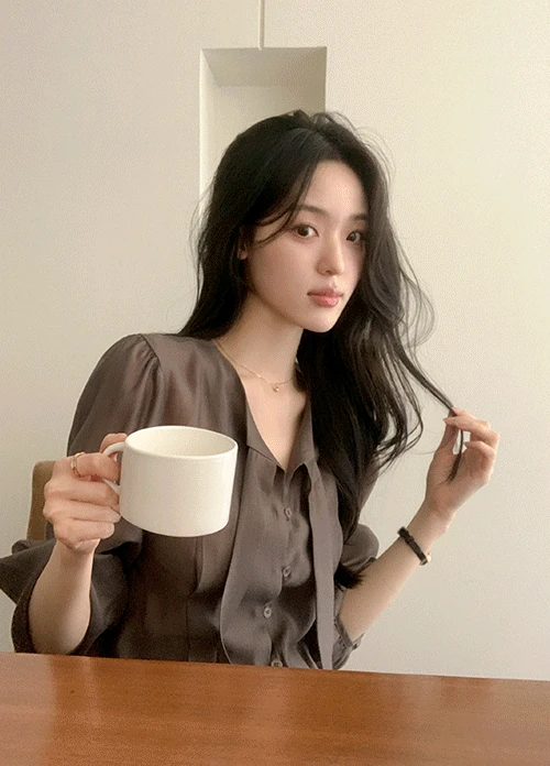 [얼리어텀/하객룩] 모아 타이 블라우스 (3colors)