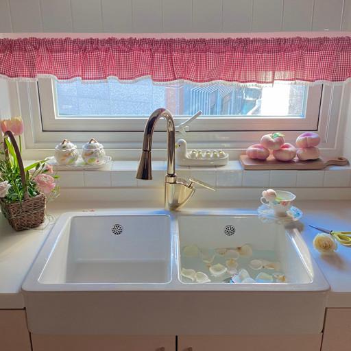 쁘띠 체크 바란스 커튼(맞춤가능)