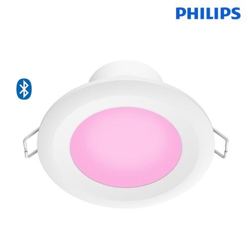 필립스 휴 컬러 앰비언스 4인치 아카리 다운라이트  LED 7.5W  타공 90에서100 Hue 블루투스 스마트조명