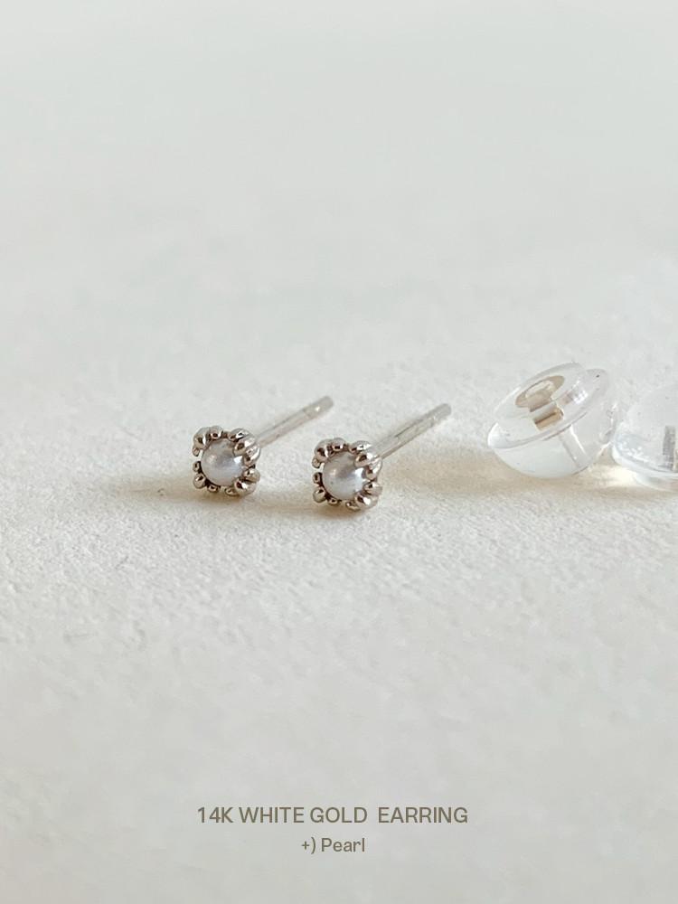 14k 클래식 진주 귀걸이 리얼 화이트골드
