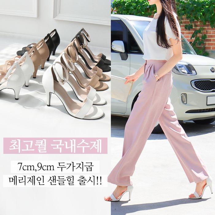 [국내수제/2가지굽높이] 메이든 백캡  메리제인 하이힐 샌들(7cm,9cm)