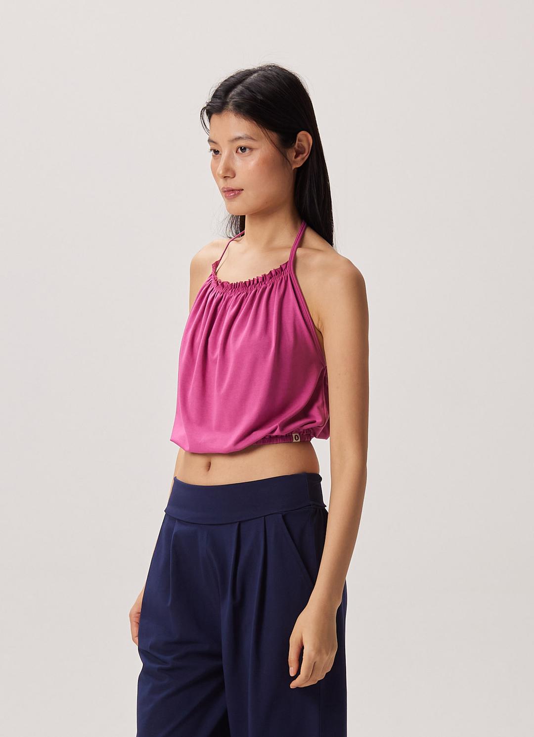 Ripple halter top_Red Violet