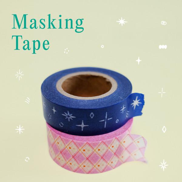 Masking Tape - Blue Sparkle & Pink Argyle Knit