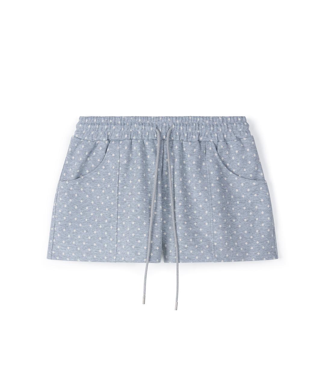 POLKA DOT SHORTS - LIGHT GRAY