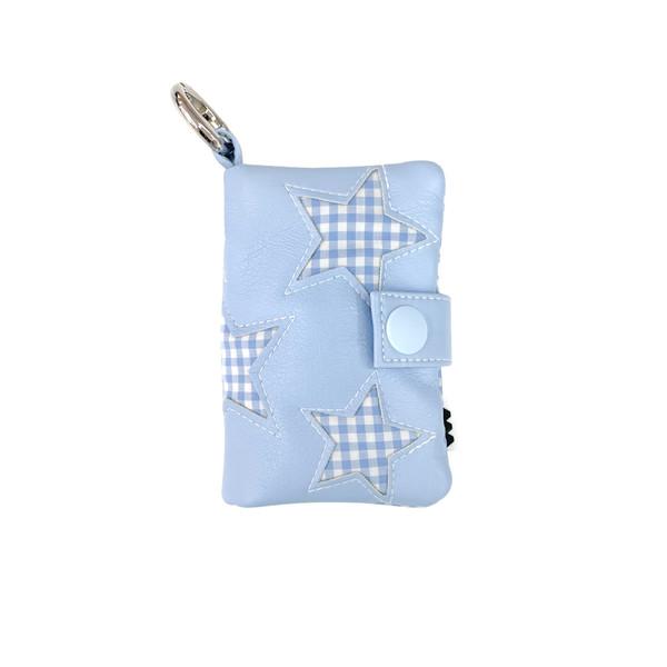 Lucky Card Book (gingham stars/baby blue)