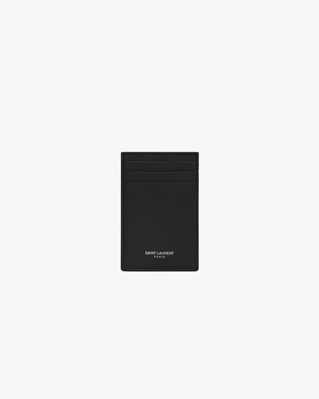 카드 케이스가 포함된 그랑 드 뿌드르 엠보스드 가죽 소재의 지폐 클립 | Saint Laurent | YSL.com
