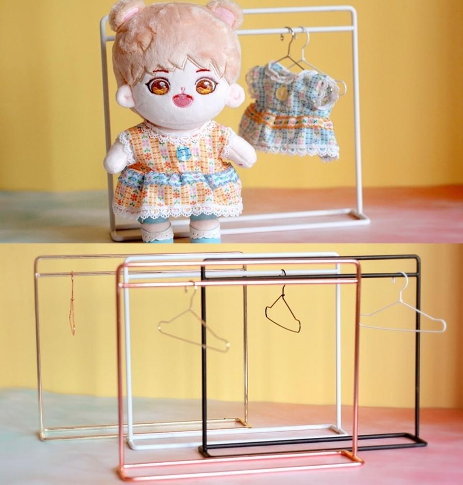 아이돌 인형 가구 옷걸이 철제 행거 레일 옷걸이 세트 솜뭉치 소품