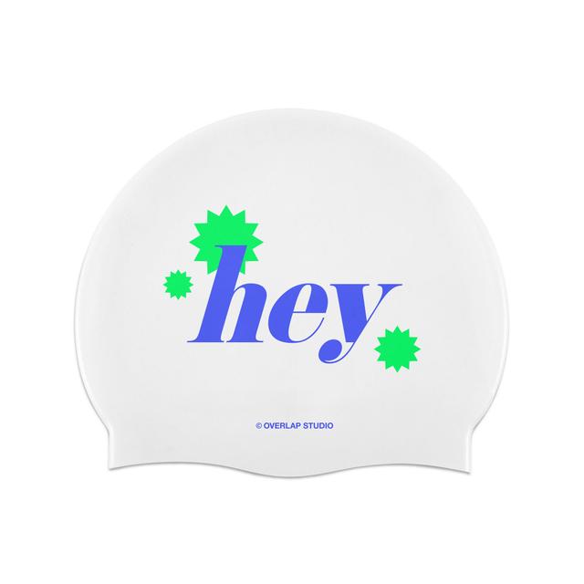 [OVERLAP] HEY 수모 BLUE 실리콘 수영모자 제작수모 수영모
