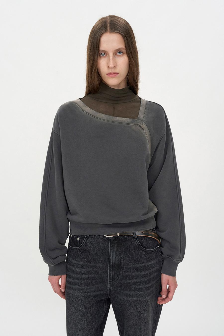 페이드 워싱 스웨트셔츠 CHARCOAL