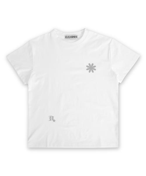 리플렉티브 시그니처 디로고 크롭 티셔츠_화이트