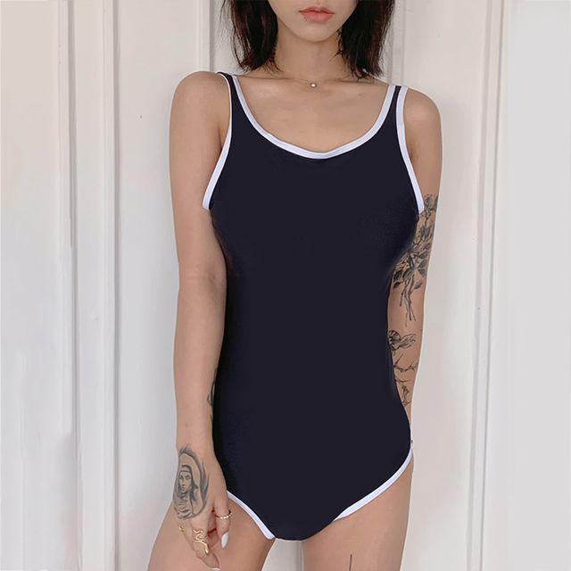 {반전뒷태} 로로 수영복 / 배색 기본템 기본 무지 빅사이즈 체형커버 실내 야외 비치웨어 수영 강습 모노키니 여름 뒷태 반전 등 트임 여름방학 배색 모노키니 원피스 비키니 수영복_쭈꼬바