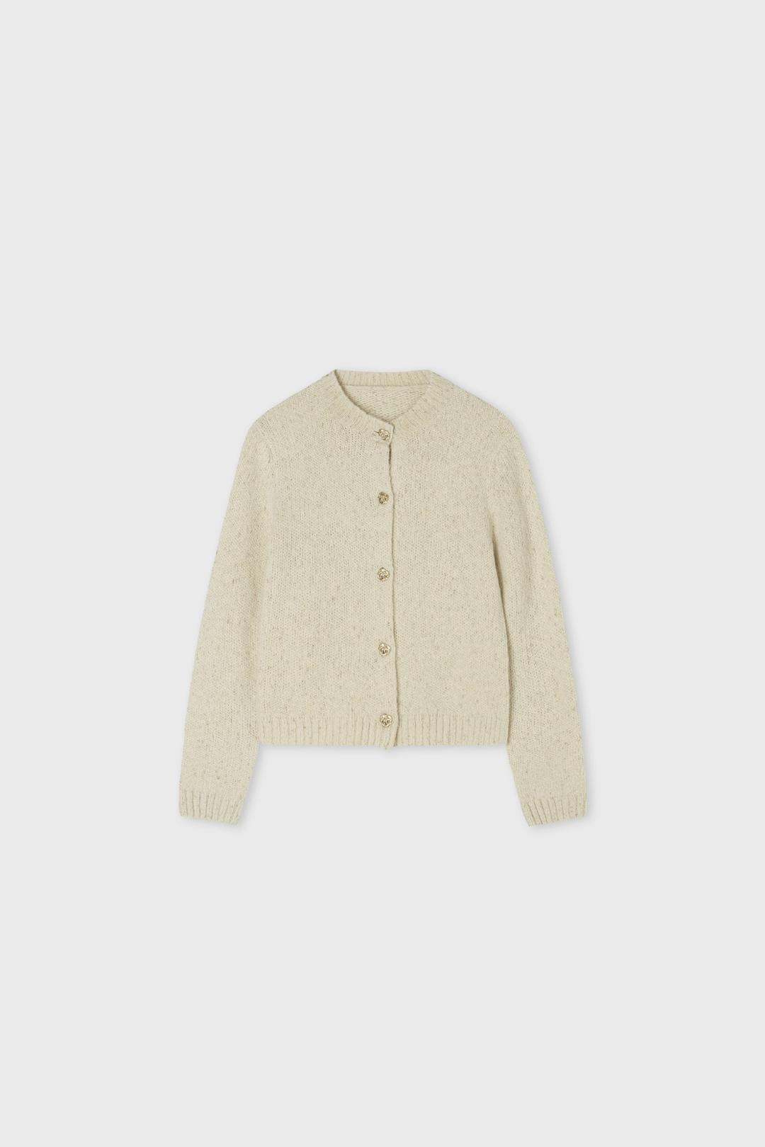 (Exclusive) Tia Tweed Cardigan Oatmeal
