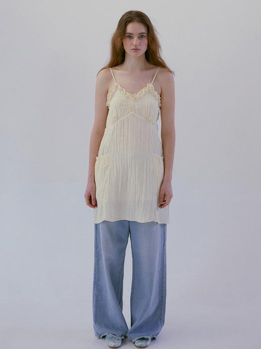 SHINING SLEEVELESS ONE PIECE_BUTTER