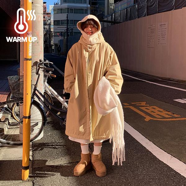 에이비글 [몽글후드💛] 뽀글이 양털 롱 야상 패딩 롱코트 후드 패딩 야상점퍼 야상롱패딩 롱패딩 하이넥 빅사이즈 개파카