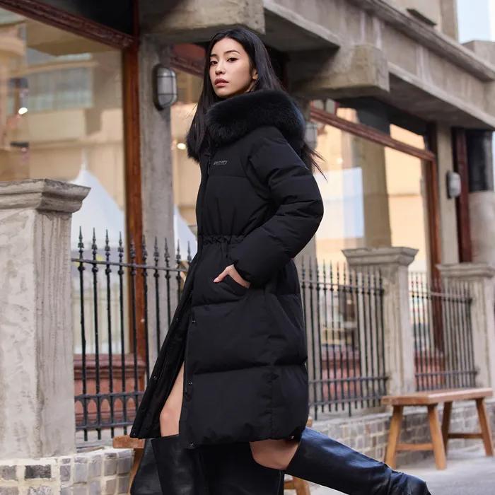 여성 켈리 구스다운 롱패딩 (BLACK)