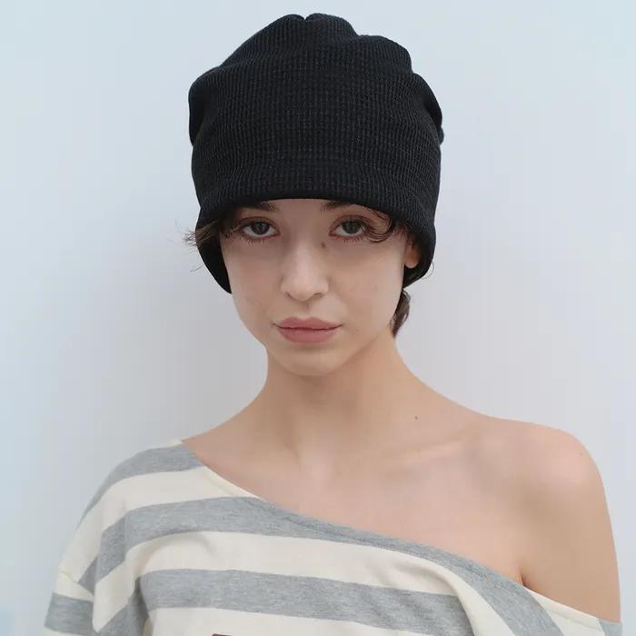 와플 스트링 비니 [블랙]