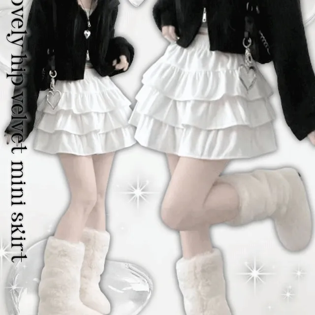 [벨벳소재/속바지안감🤍]투미니캉캉벨벳숏스커트(2color)