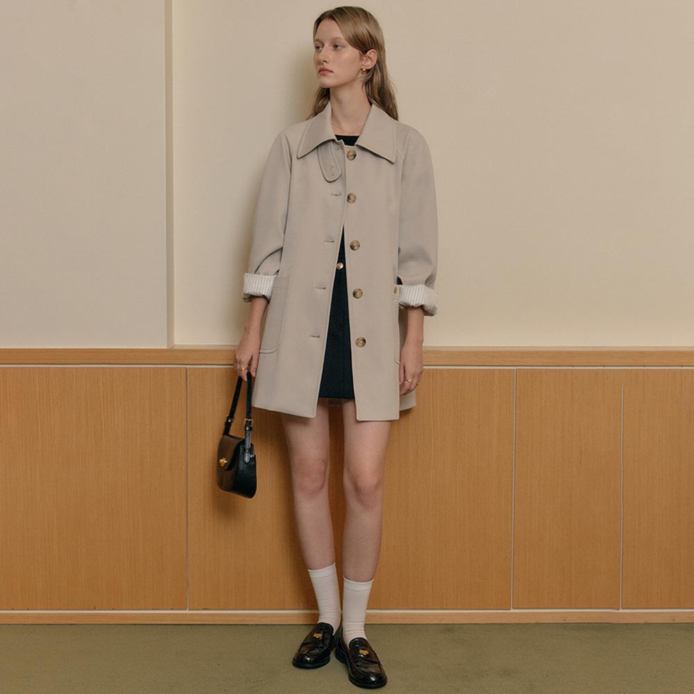 룩캐스트 니키 하프 트렌치 코트 / NICKY HALF TRENCH COAT_2colors