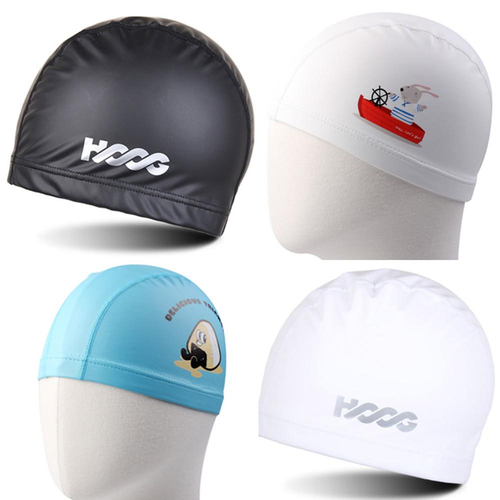 후그 수모 플레인 우레탄 코팅 수영모 일반/롱헤어 SUC120 BLACK