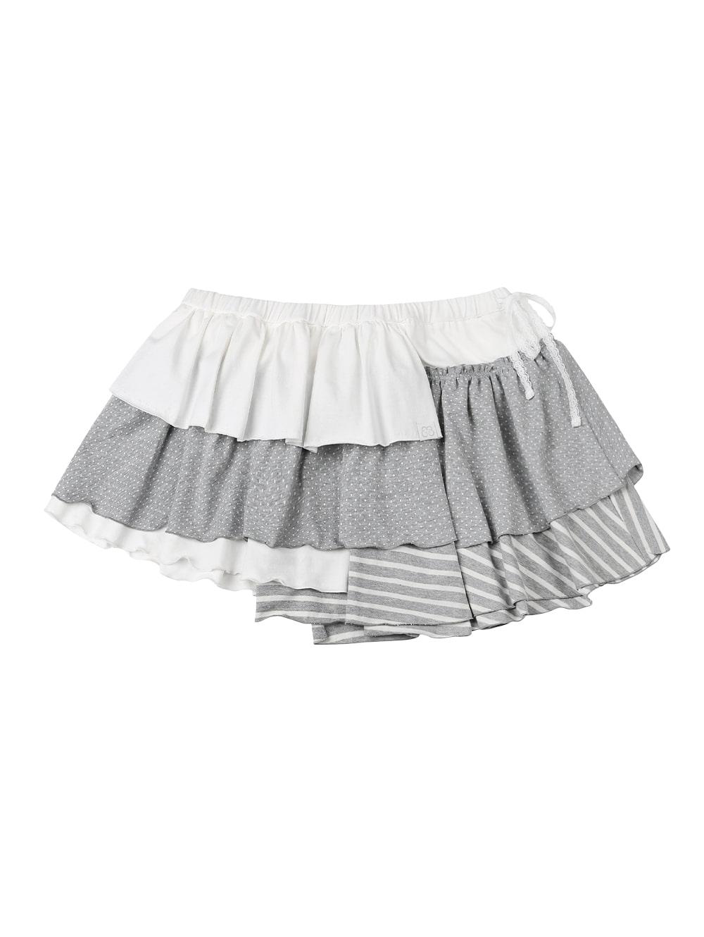 [09/10 예약 배송] BANDED LAYERED SKIRT [WHITE]