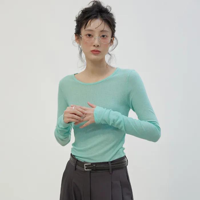 LAYERD SHEER TENCEL TOP MINT GREEN