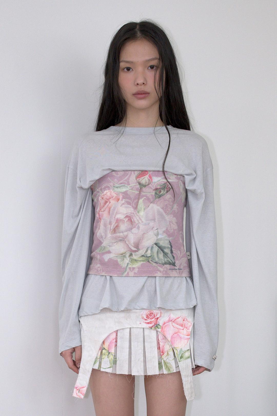 FLORAL TERRY TUBE TOP_MAUVE