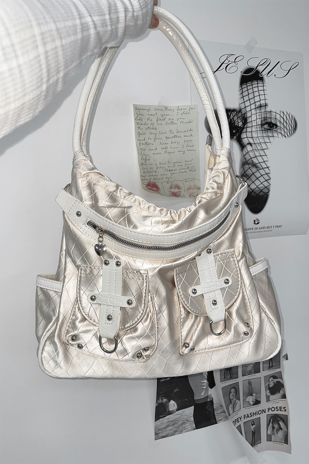 python pocket shoulder bag (2colors)