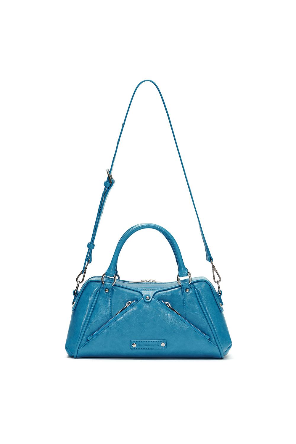 FAUX LEATHER MINI M.O.S BAG, BLUE