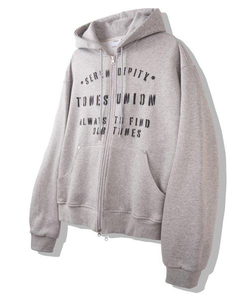 유니온 빈티지 후드집업_그레이