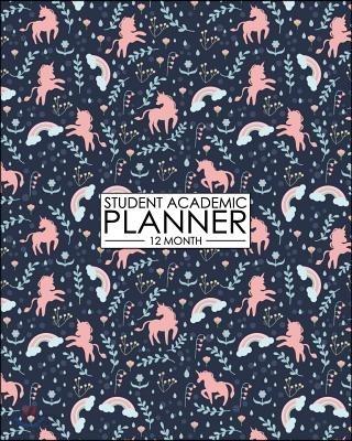 12 Month Student Academic Planner: Cute Rainbow Unicorn 12-Month Study Calendar Helps Elementary, High School and College Students Prioritize and Mana - 예스24
