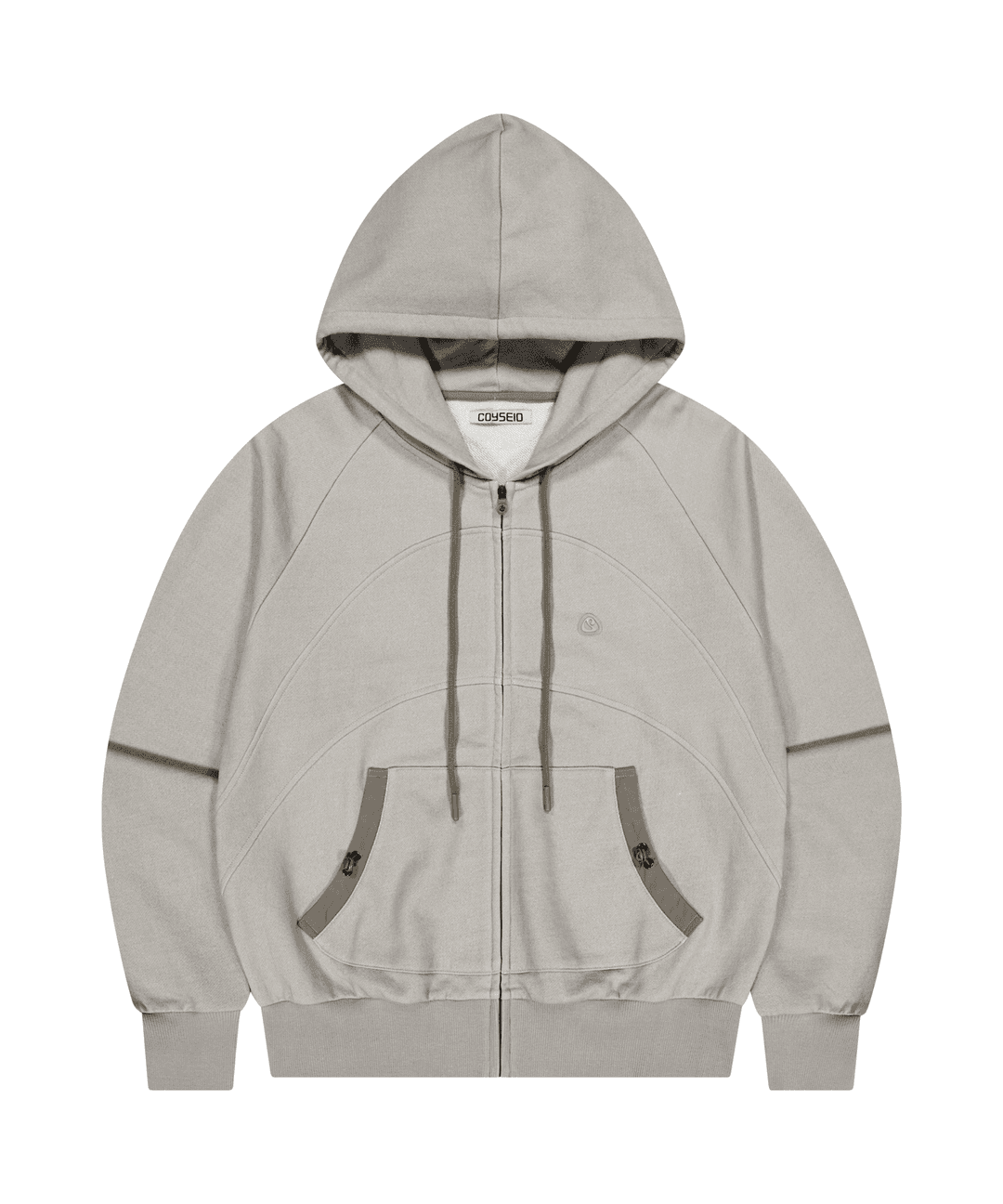 STRING POCKET HOOD ZIP-UP SAND