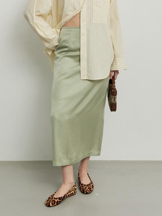 SILKY H LINE SKIRT -  OLIVE