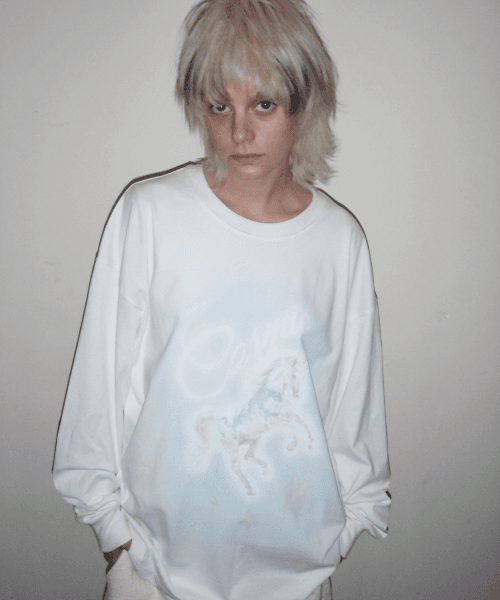 [ERTR X 니들]Cosmic Horse L/S T-shirt (white)