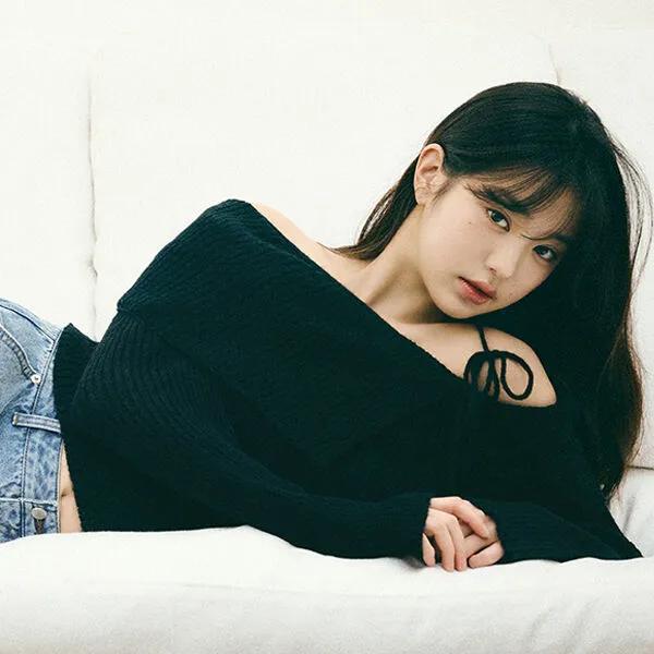 MOHAIR WOOL BLENDED OFF SHOULDER KNIT BLACK
