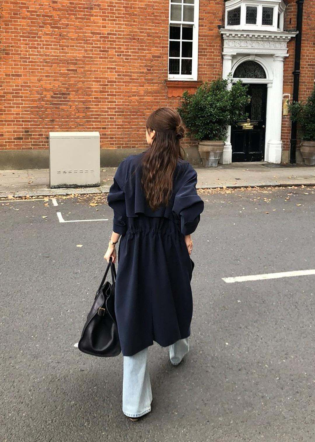 Aug soft trench coat_Navy