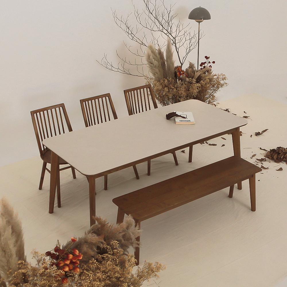 멀린 애쉬 원목 샌드베이지 세라믹식탁 세트 4인용 6인용 1800 1600