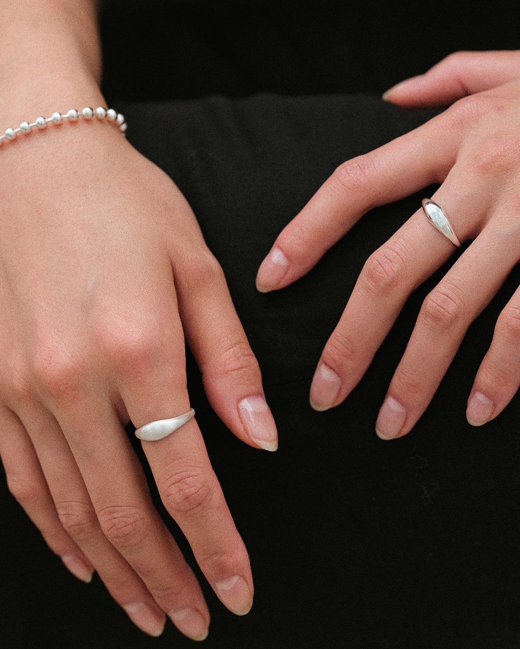 Little Dome Ring Large - Silver