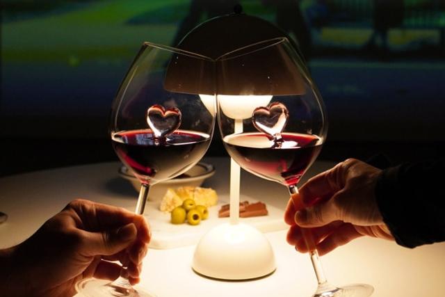 1+1 [테픽] Premium 러브온 하트 와인잔 (총2개출고)