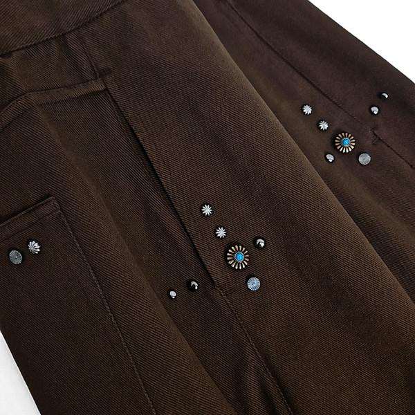 Kadena turquoise concho rivet cotton pants (brown)