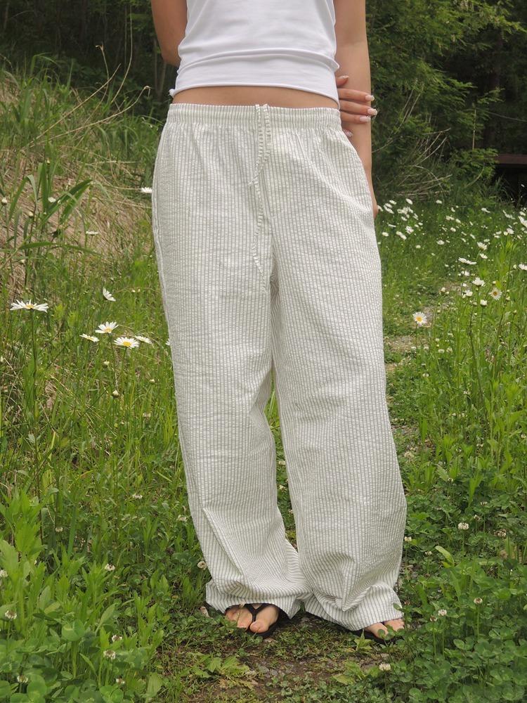 Striped Texture Wide Pants (스트라이프 텍스처 와이드 팬츠)
