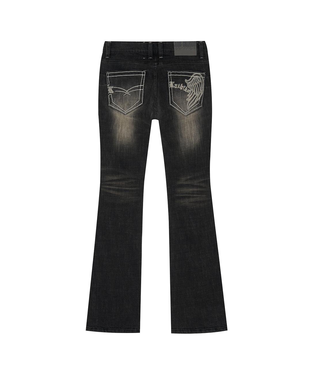 (6/27 Pre-Order) Lowrise Boots Cut Denim Pants Black