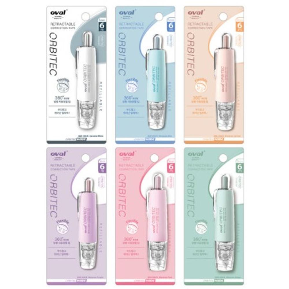 오발 노크식 수정테이프 마카롱 시리즈
