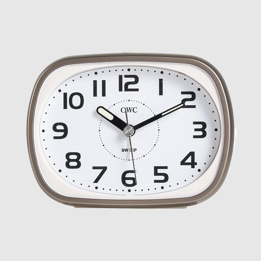 OWC시계 모던 타원 라이트 알람 무소음 내장벨탁상시계 OT1560T