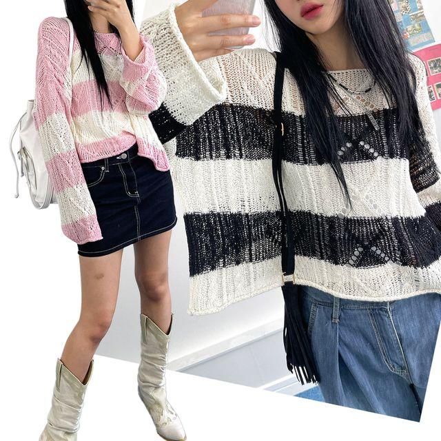 bubble stripe knit (4colors)