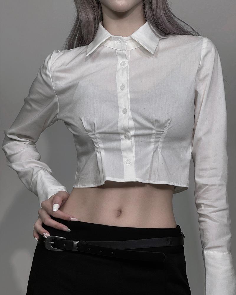 School corset cropped shirt (white)