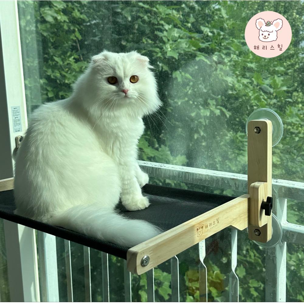 고양이 창문 해먹 침대 원목 윈도우 접이식 캣타워