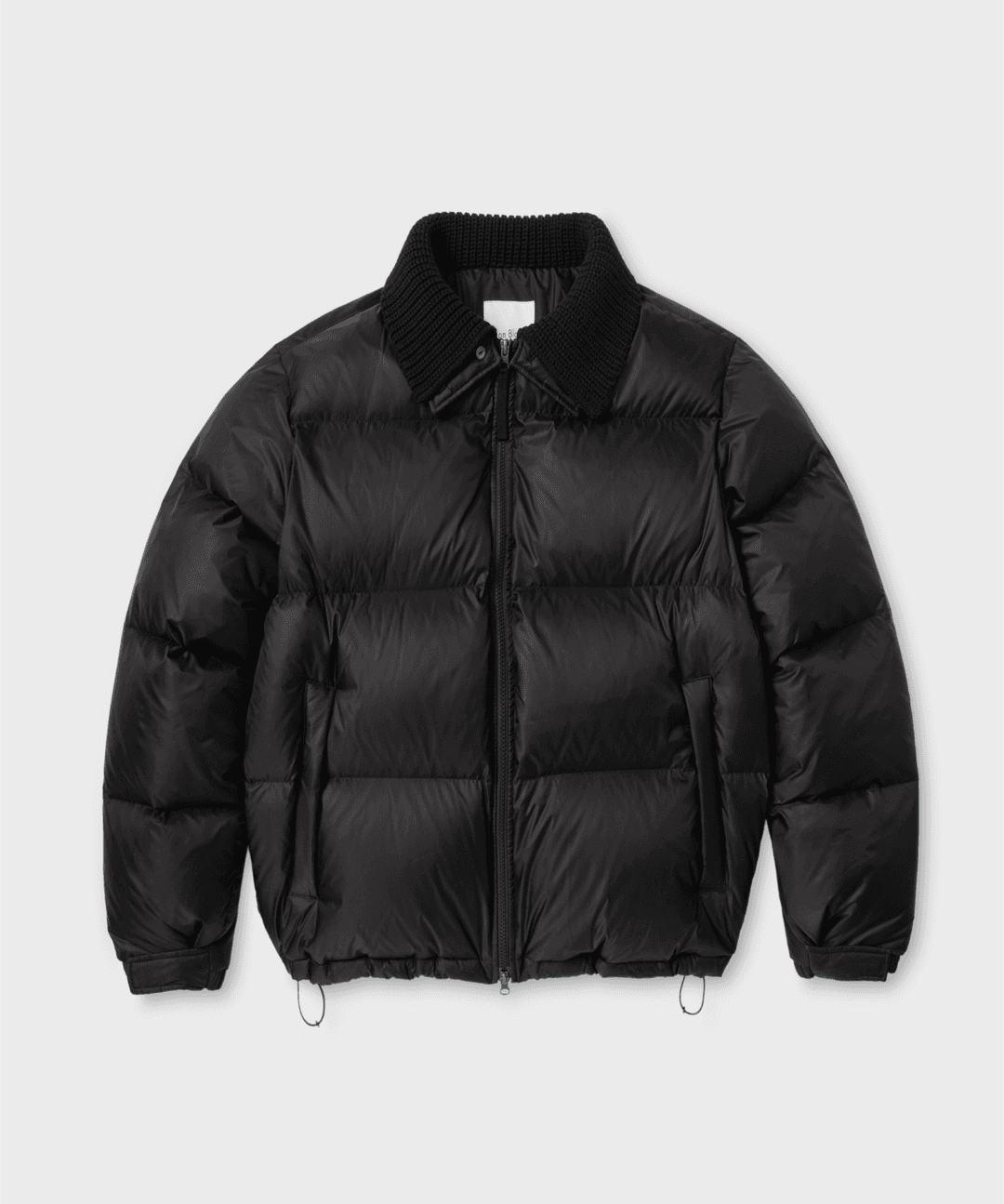 니트 칼라 숏 패딩 점퍼_BLACK