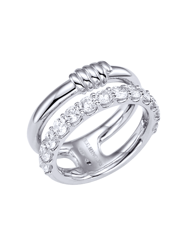 Double Layer Twist crosier Ring