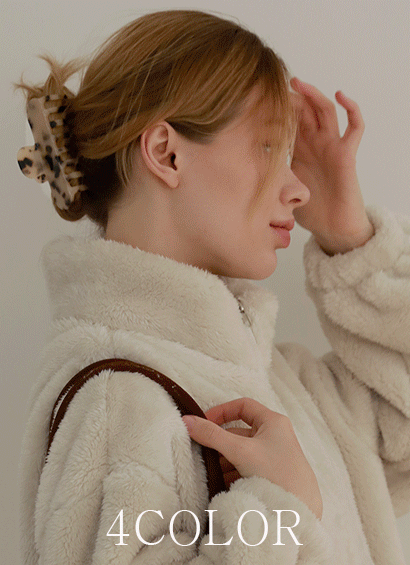 더달콤 진짜편한 [하이퀄리티] 호피단색 집게핀 - 헤어삔 머리삔 악세서리 집게삔 호피집게 레오파드 셀룰로스헤어핀 고퀄리티 프렌치 프랑스